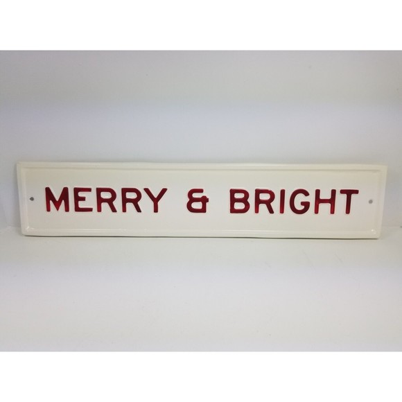 Hearth & Hand with Magnolia Merry & Bright Christmas Wall Decor Sign NEW no box - Picture 1 of 4